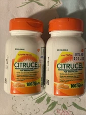 Lot Of 2 Citrucel 100 Fiber Caplets Methylcellulose Fiber Therapy