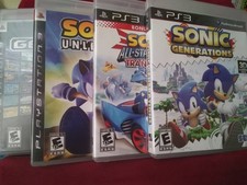 PLAYSTATION 3 (PS3) SONIC THE HEDGEHOG GAME LOT - CASES, ARTWORK & GAME DISCS