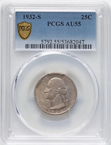 1932-S 25c Washington Silver Quarter PCGS AU55