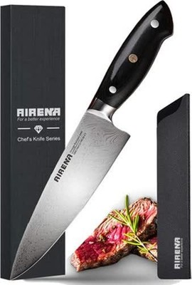 Kochmesser, 8'' Profi Küchenmesser, Full Tang Japanischer Stil Fleischmesser