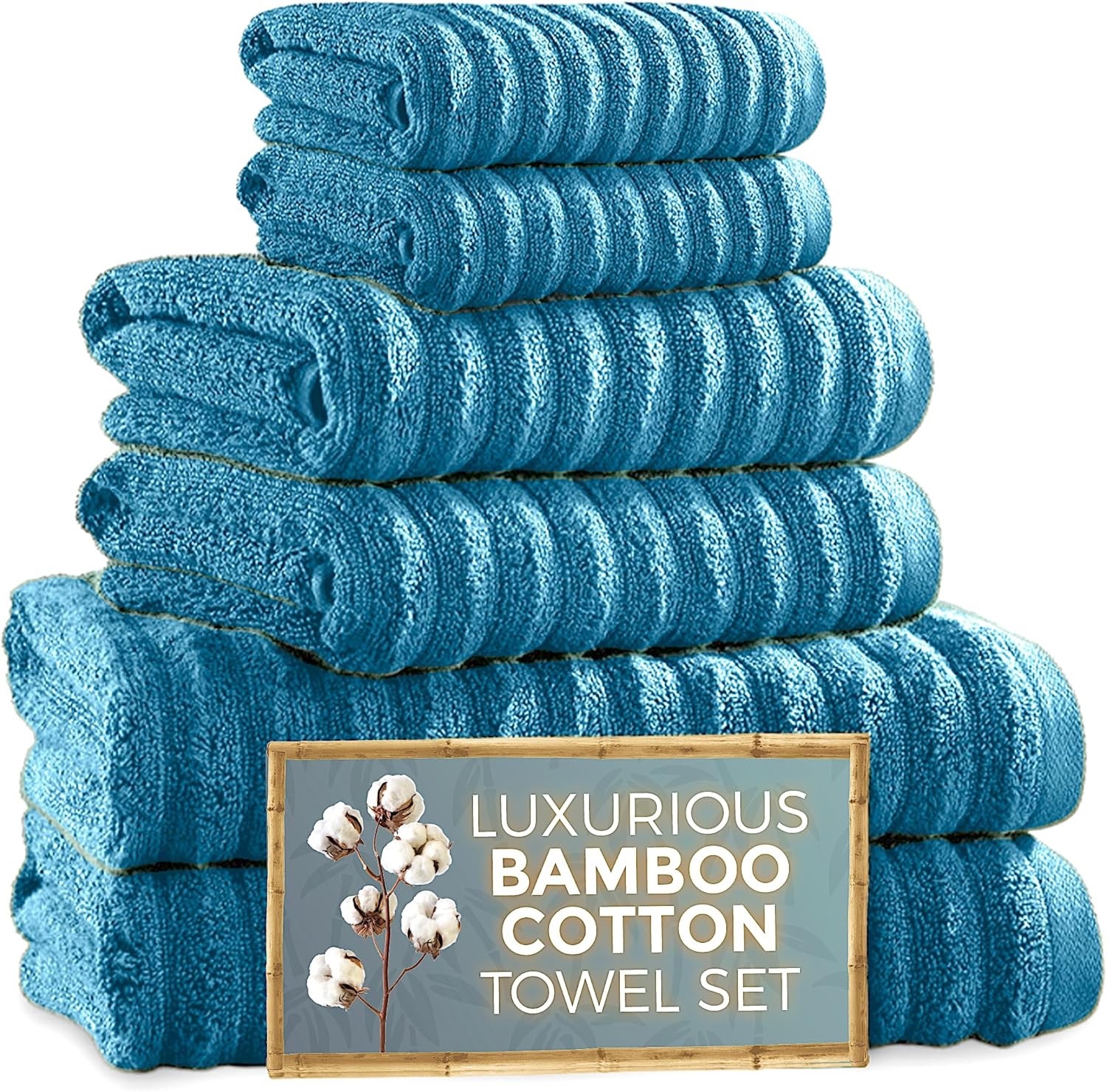 Juego de toallas de baño lujosas toallas de mano, cara y baño súper felpa de algodón bambú