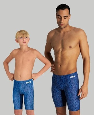 ARENA Mens Performance Camo Kikko Jammer F Swim Trunks, Navy/Water Multi, 22 US