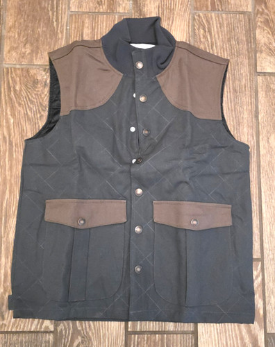 Fieldstone The Dutton Snap Front Vest Pockets Quilted Hunting Gray Brown XL NWT!