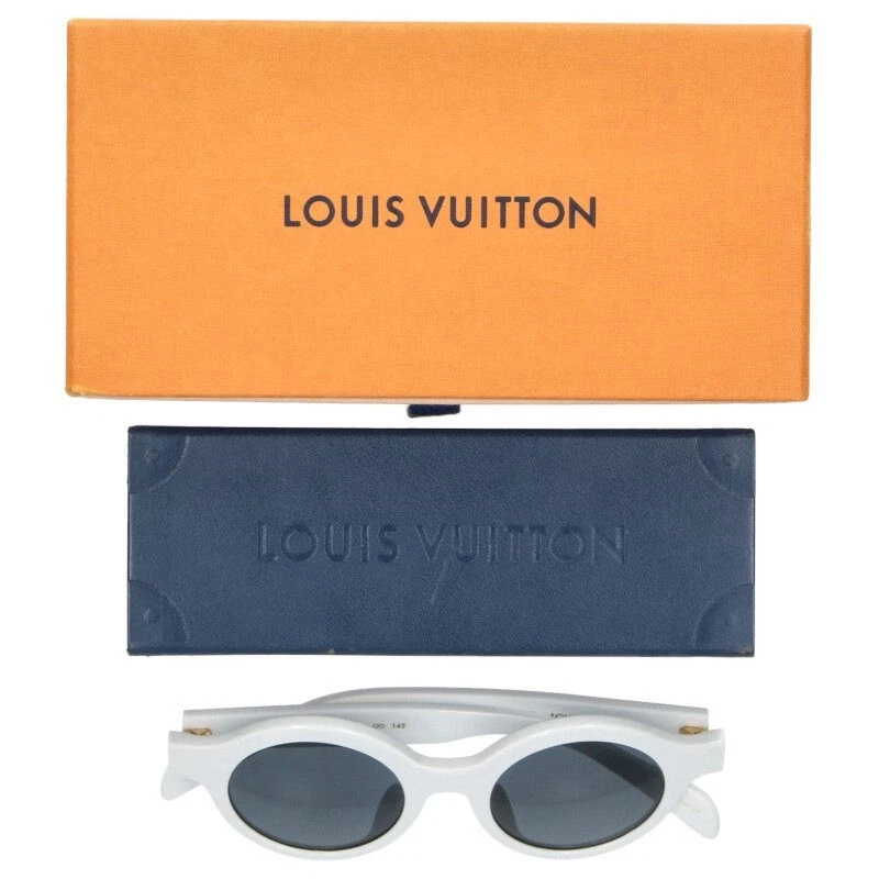 Lunettes de soleil rondes LOUIS VUITTON SUPREME Downtown blanches 46 21 145 avec boite authentique