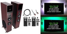 Rockville Bluetooth Home Theater/Karaoke Machine System W/LED'S Subs 2 Mics