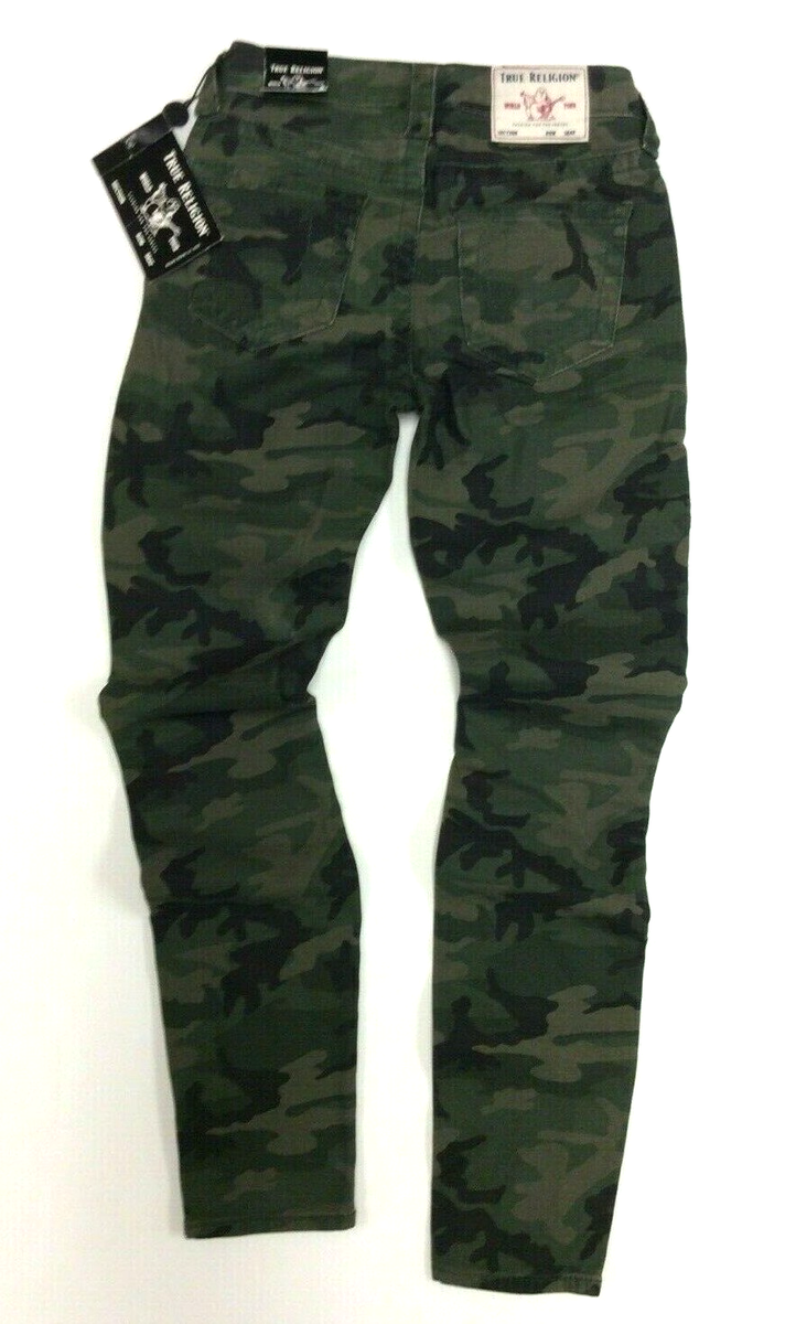 True Religion Military US Army Camo Distressed Super Skinny