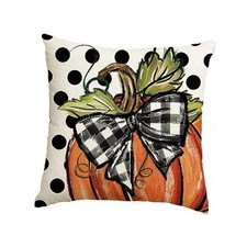 Polka Dot Pumpkin Throw Pillow Cover 18x18 Inch 18x18 Inch Pack of 1 