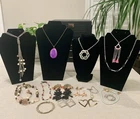 Vintage to Modern Lot of 17pcs Costume Jewelry Necklaces Earrings #13