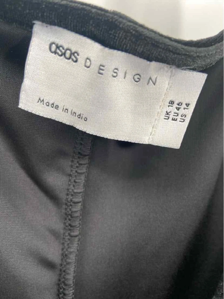 Pre-Owned Asos Black Size 14 Cocktail Short Sleeveless Dress - Image 3 of 3