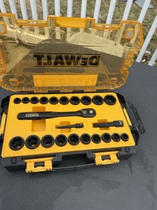 DEWALT Combination Deep Impact Socket Set Ratchet 23 Piece Tool 3/8" Drive
