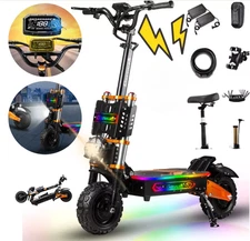 8000W Peak Folding Dual Motor 60V 43Ah Adult Electric Scooter 11" Road E-Scooter