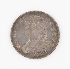 1821 Capped Bust Half Dollar XF Details Dark Toning  - 1180B