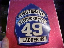 BALTIMORE CITY MARYLAND LADDER 49 FIRE DEPARTMENT HELMET FRONT UNUSED