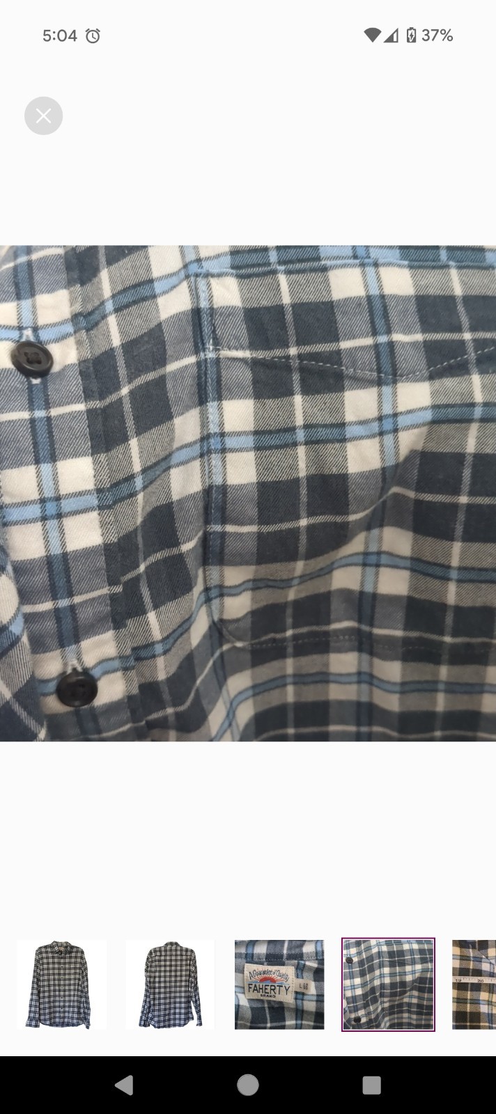 Faherty mens flannel button down long sleeve shir… - image 4