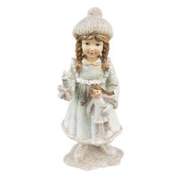 Weihnachten Figur Kind MäDchen Mit Puppe Clayre & Eef 19 Cm