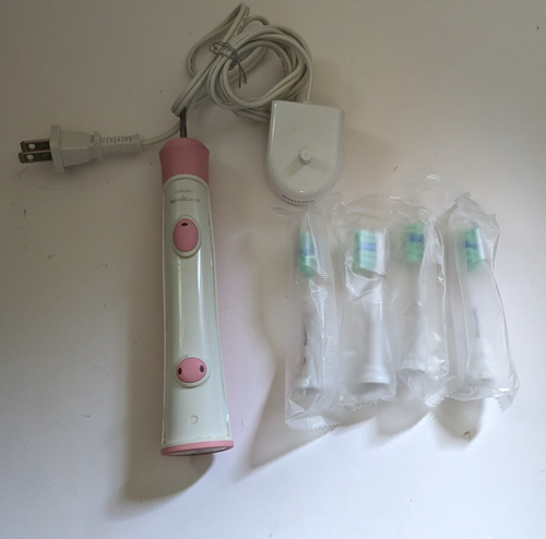 Philips Sonicare KIDS Electric TOOTHBRUSH w/ 4 Replacement Heads Pink HX6350