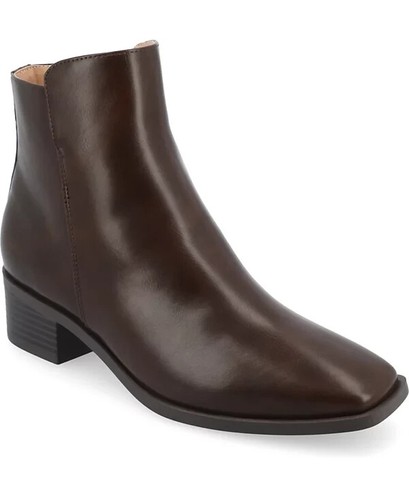 Journee Collection Women's Cappri Block Heel Square Toe Ankle Booties Size 8 1/2