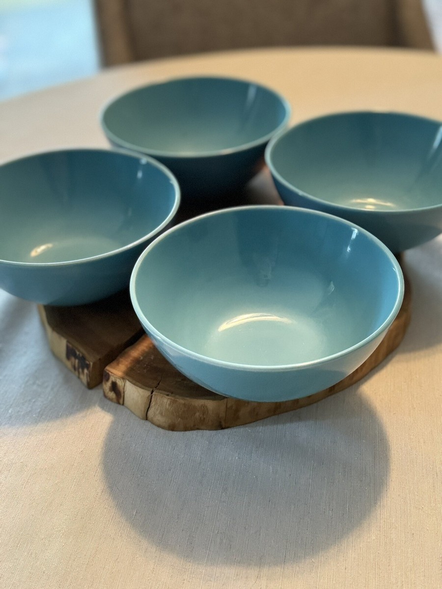 Set Of 4 Ikea Fargrik Aqua Blue Soup Cereal Bowls 21963 | eBay