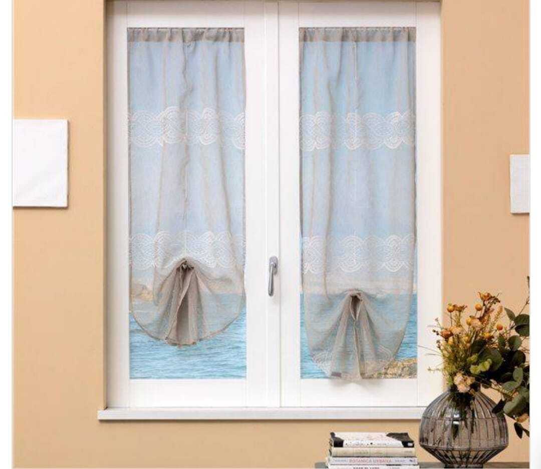 N/E RXYY Tenda velata in voile con motivo a righe, colore