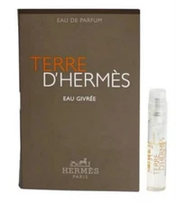 1 Vial TERRE D'HERMES EAU GIVREE Hermes Men 0.06 oz 2 ml Eau de Parfum Spray