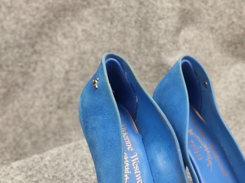 Vivienne Westwood anglomania x melissa Blue Velour Heels shoes - Picture 20 of 20