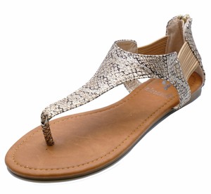 LADIES FLAT GOLD T-BAR FLIP-FLOP SUMMER SANDALS COMFY GLADIATOR SHOES UK 2-8 | eBay