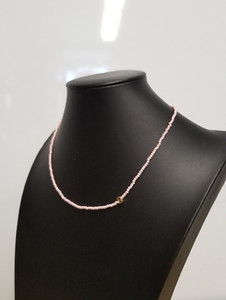 Authentic Baublebar Natural Rose Quartz "S" Initial Gold Plated 18" Necklace