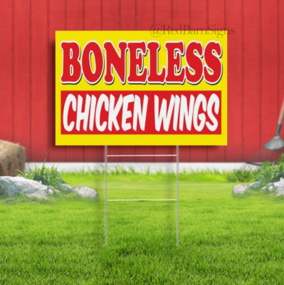 BONELESS CHICKEN WINGS Advertising Yard Sign chicken street hot