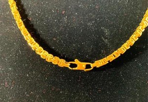 Authentic 44" GOLD PLATED 4MM BYZANTINE TURKISH BOX W/ SPECIAL CLASP