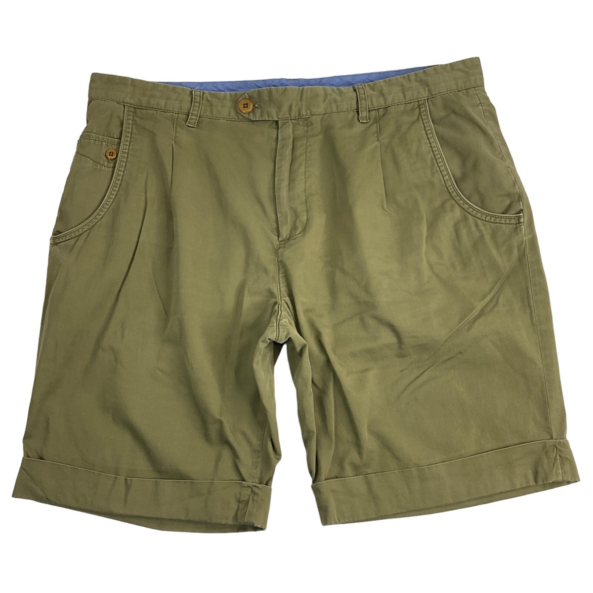 Zara Man Bermuda Shorts Men's Sz US 34 Olive Green Flat Front