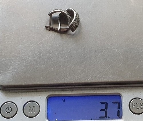 Vintage Earrings 925 silver Weight 3.7 g. Rhodium plated. Ukrainian jewelry. - Bild 7 von 8