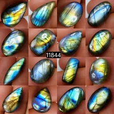16 Pcs 180 Cts Natural Labradorite Loose Cabochon Gemstone 26X8 16X12 mm #11844