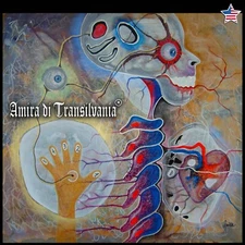 original art painting contemporary psychedelic figures symbol skull heart humor