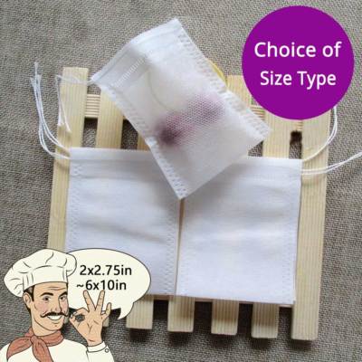 Assorted Sizes Non-woven Empty Tea Bags Loose Herbs Teabag with Drawstring