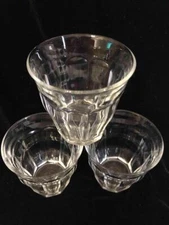 Set of Three Duralex Picardie Clear 9 Panel Juice Glasses - 8 oz Made in France