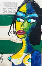 COLORFUL SEXY LADY Upcycled Cardboard PAINTING SWARTZMILLER - DNA SIGNED Art NEW