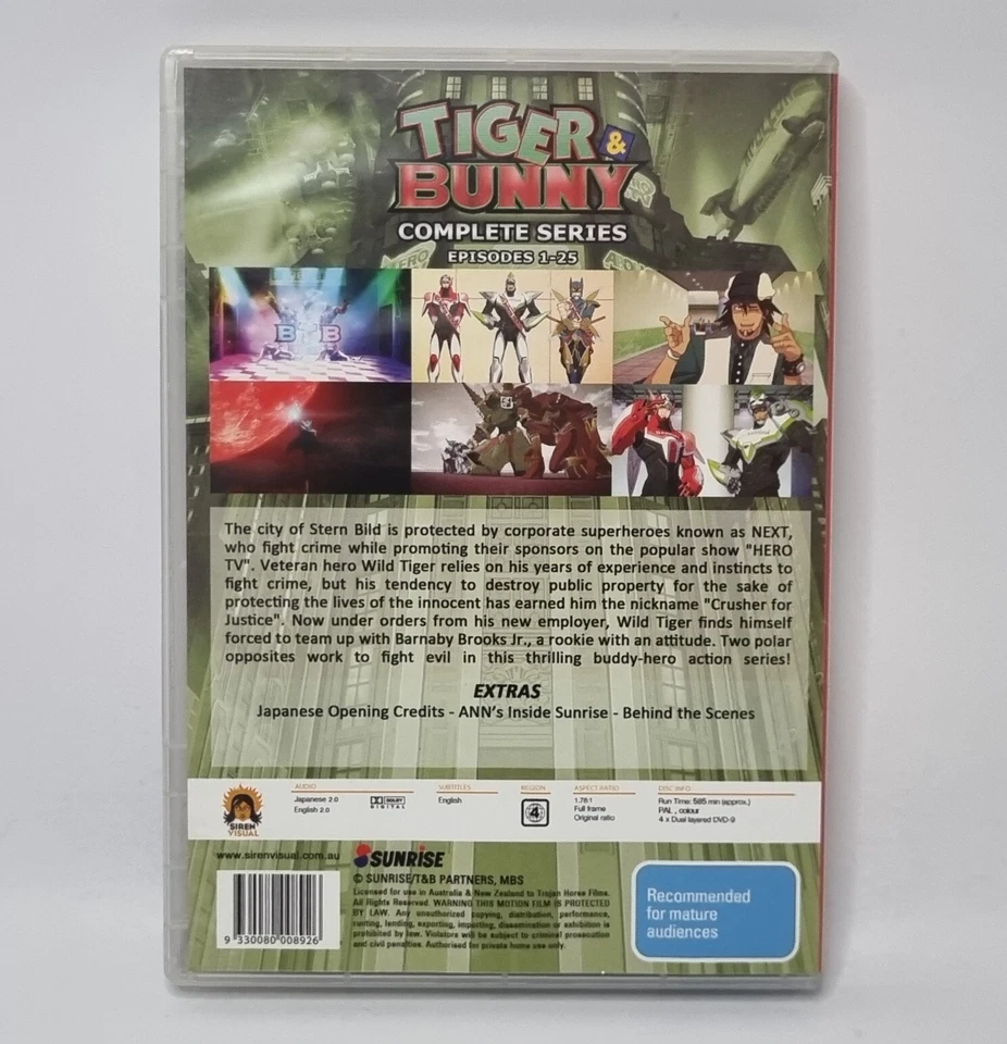 Tiger and Bunny Complete Series - DVD | Region 4 | Ep 1-25 -  ANIME - image 4 of 4