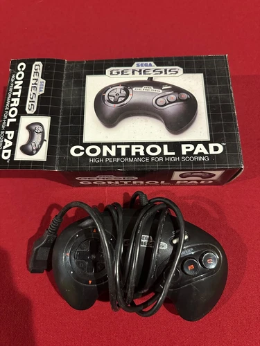 BOXED SEGA GENESIS GAME CONTROL PAD CONTROLLER 3 BUTTON 1989 ORIGINAL VINTAGE