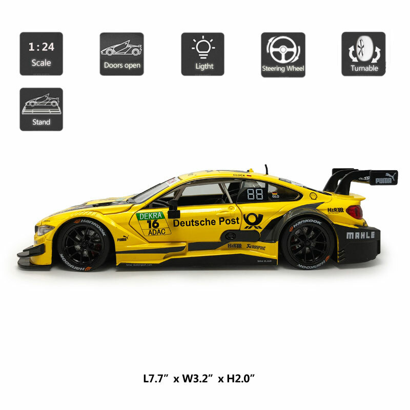 1:24 Scale BMW M4 DTM Model Toy Car Diecast Toy Vehicle for Boys