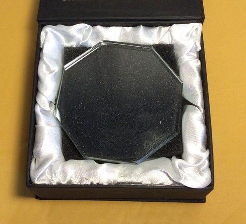 Collectible Crystal OLEG CASSINI COASTERS Signed Glass Paperweight Octagon Decor - Picture 3 of 8