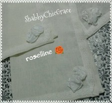     TRIS CAMERA DA LETTO BEIGE ROSE FATTE A MANO E MERLETTO  SHABBYCHIC SCONTATO