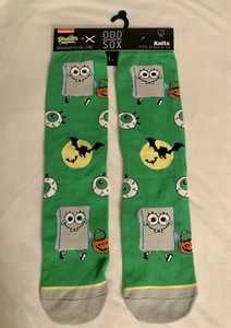 ODD SOX Halloween SpongeBob  Men's Crew Socks Knits, Fits Sizes 6-13