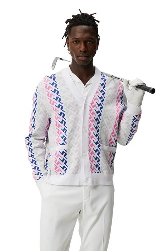 J.Lindeberg Men's Lukas Quarter Zip Mid Layer Sweater - Pink