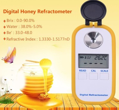 Digital Honey Refractometer Brix/Water/Be/Refractive Index Moisture Content Kit