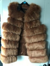 Faux Fur Gilet In Caramel
