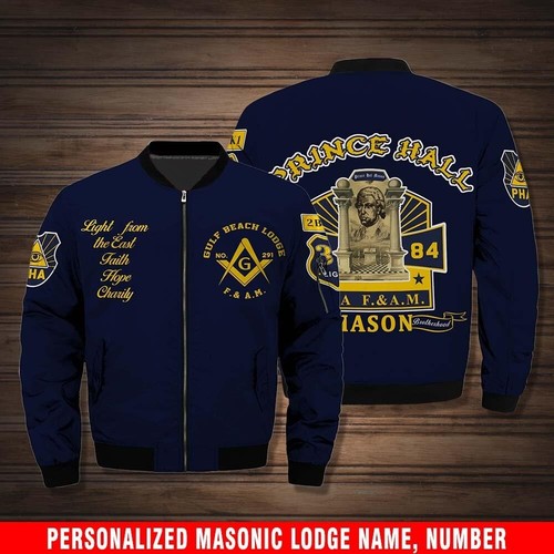Masonic Prince Hall Customized Bomber 