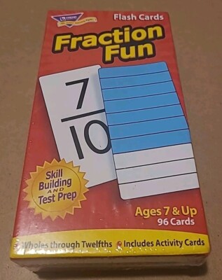 NEW !  Trend Enterprises Trend Fraction Fun Flash Card Mathmatics School Learn