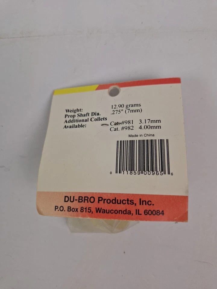 Dubro 965 Nuevo en Paquete 1-9/16" (40mm) Eléctrico Spinner Blanco RC Avión Foto 2 de 2