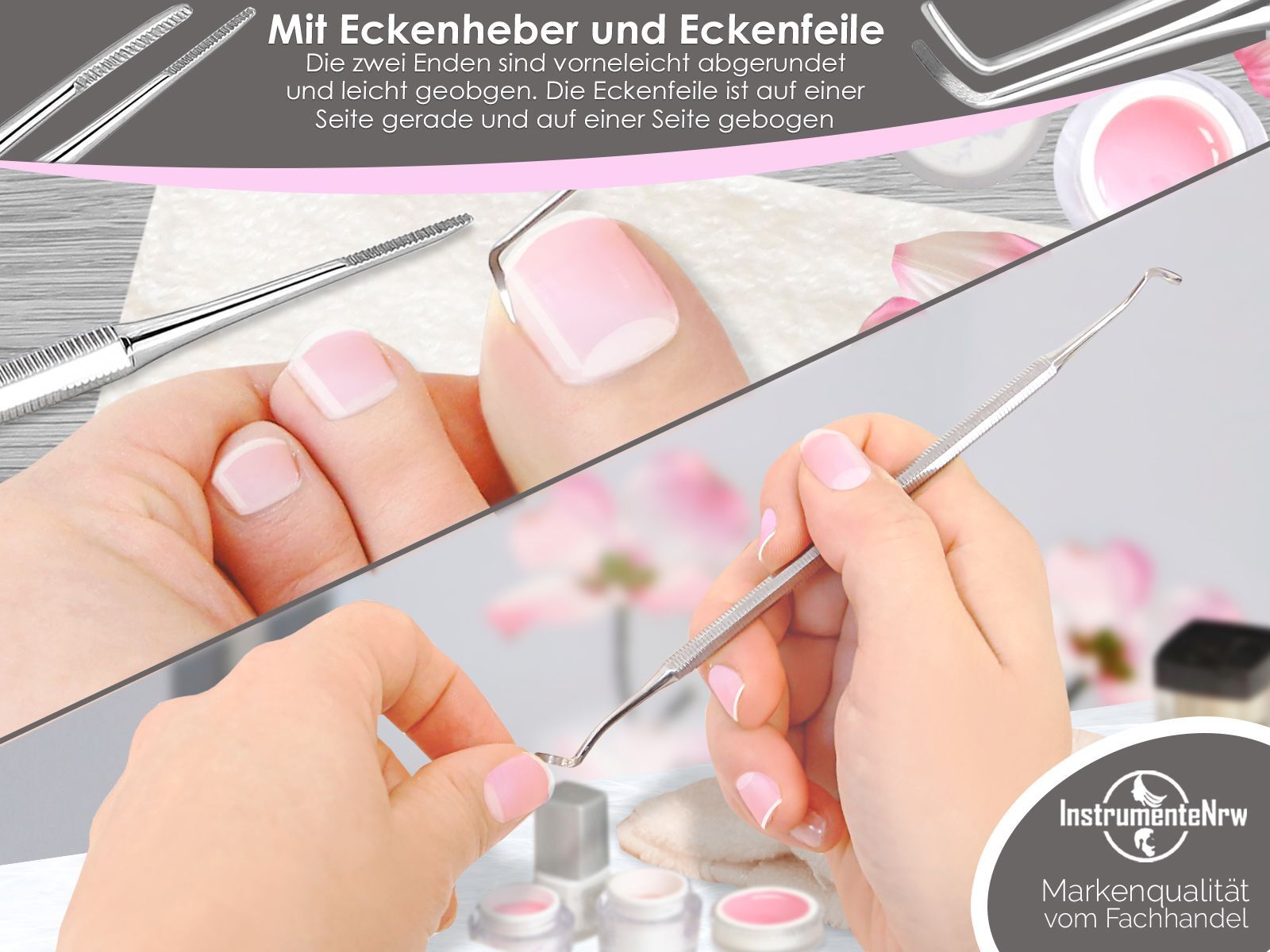 Profi Pediküre Set Fußpflegeinstrumente Set Nagelzangen Eckenheber 7-teilig