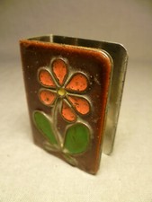 Uchwyt na pudełko zapałek z mosiądzu / emaliowany